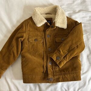 GAP Tan Corduroy Jacket with Cream Sherpa Collar